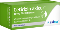 CETIRIZIN axicur 10 mg Filmtabletten